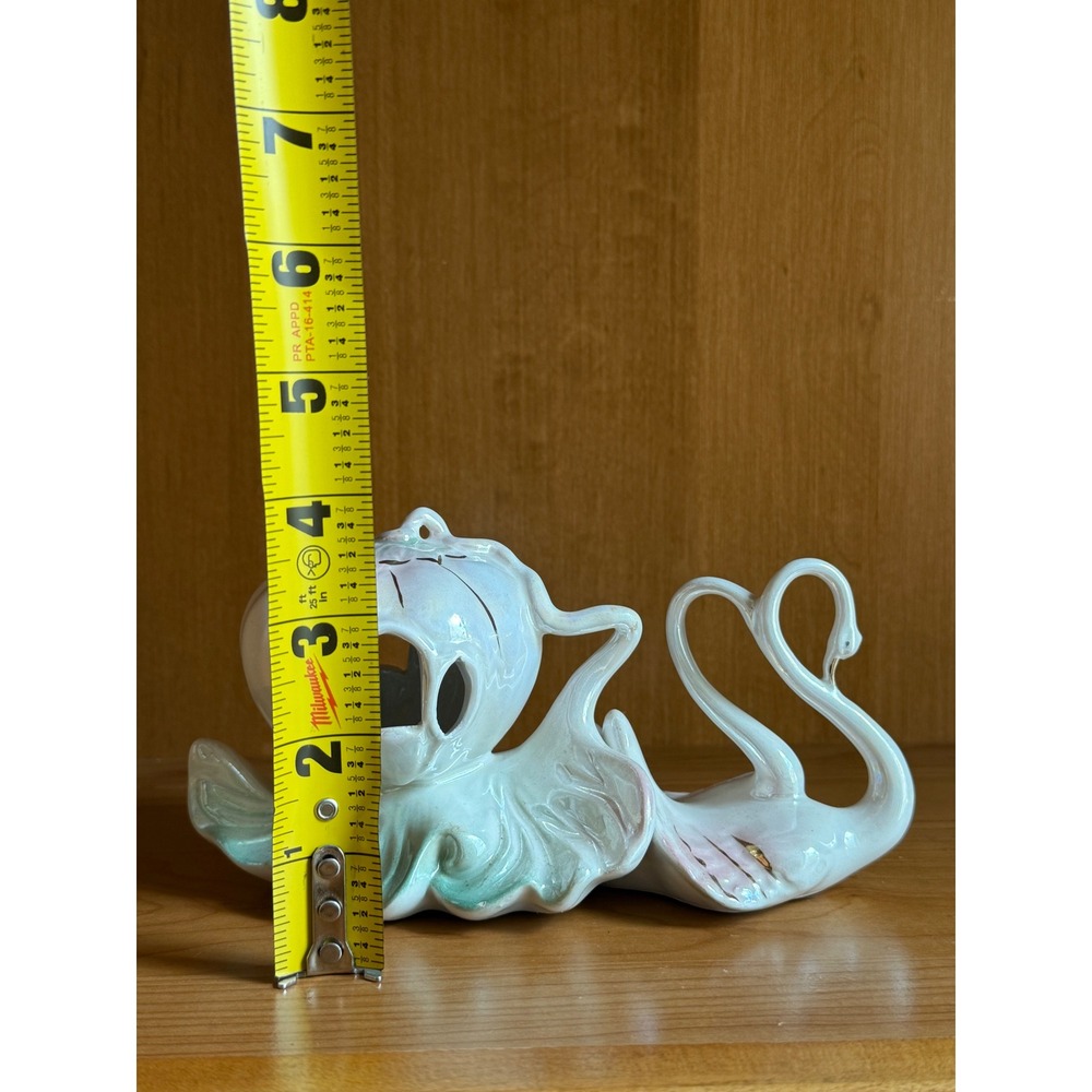Vintage Capodimonte Porcelain Swan Pumpkin Carriage Figurine Pearlescent Trim - Picture 8 of 15